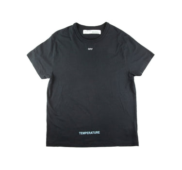The front of the Off-White Diagonal Temperature Black T Shirt.