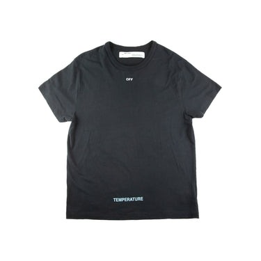 The front of the Off-White Diagonal Temperature Black T Shirt.