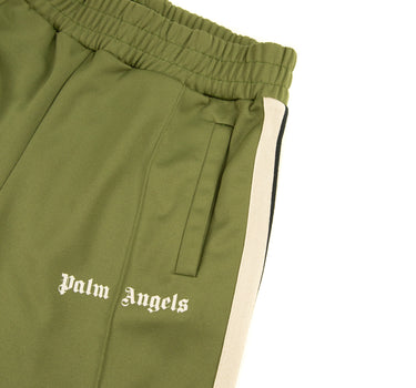 The logo of the Palm Angels  Khaki Sweatpants S.