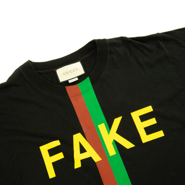 The inside label of the Gucci Fake Not Black T Shirt.