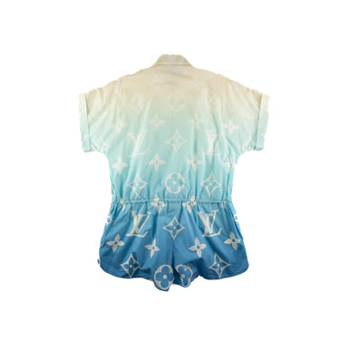 The back of the Louis Vuitton Blue Lagoon Monogram Playsuit.
