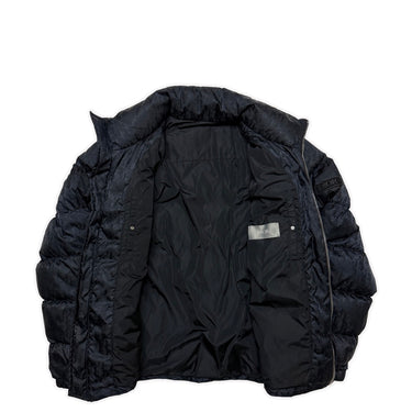 The inside of the Dior Oblique Navy Down Puffer Jacket.