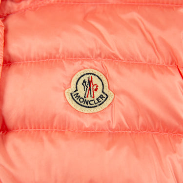 The logo of the Moncler Liane Pink Gilet.