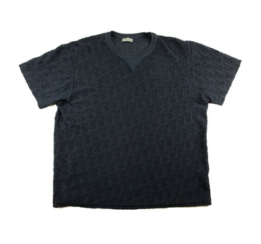 The front of the Dior Oblique Towel Navy T Shirt.