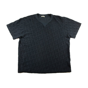 The front of the Dior Oblique Towel Navy T Shirt.