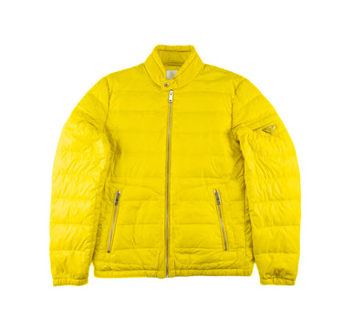 The front of the Prada Milano Yellow Puffer Jacket.
