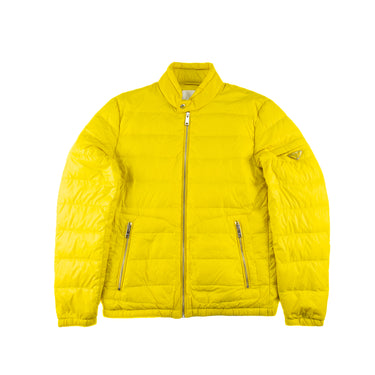 The front of the Prada Milano Yellow Puffer Jacket.