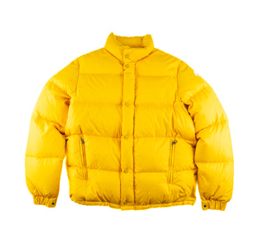 The front of the Moncler Venice Yellow Puffer Jacket.
