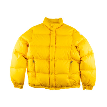 The front of the Moncler Venice Yellow Puffer Jacket.