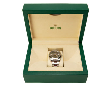 The watch inside the box of the Rolex Datejust 41mm 126300 2022.