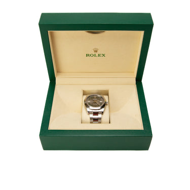 The watch inside the box of the Rolex Datejust 41mm 126300 2022.