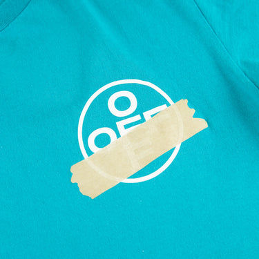 The logo of the Off-White Tape Arrows Teal T Shirt.