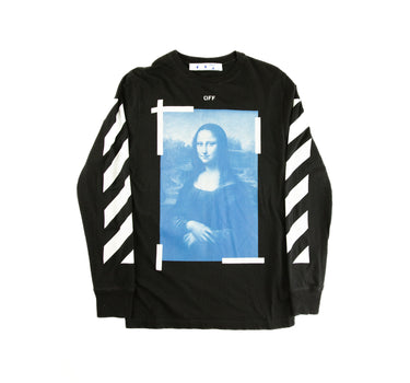 The front of the Off-White Mona Lisa Black Long Sleeve T Shirt.