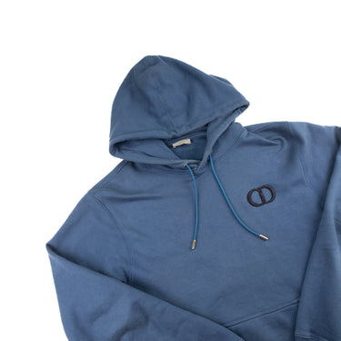 The flat lay of the Dior CD Icon Blue Hoodie.