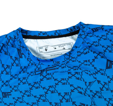 The collar of the Off-White All-Over Peacock T Shirt.