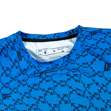 The collar of the Off-White All-Over Peacock T Shirt.