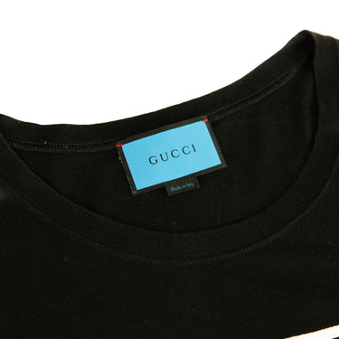 The inside label of the Gucci Gucci Ghost Diamond Black T Shirt.