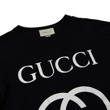 The collar of the Gucci Interlocking GG Black T Shirt.