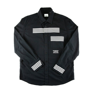 The front of the Burberry London England Black Shirt.