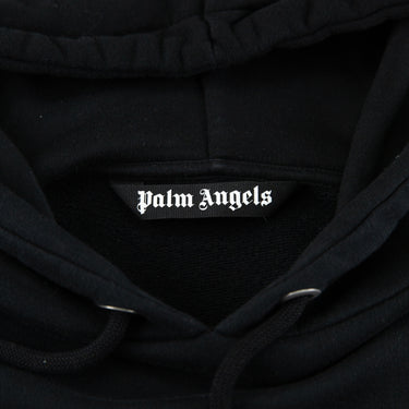 The inside label of the Palm Angels Aspen Logo Print Black Hoodie.