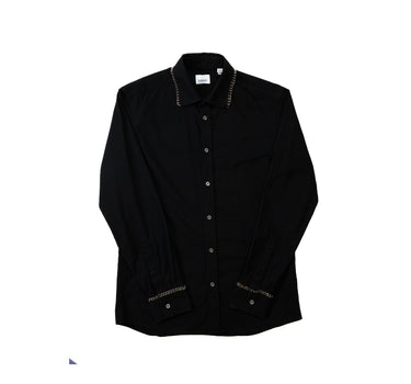 The  of the Burberry Black Chain Detail Shirt.