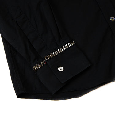 The sleeve detail of the Burberry Black Chain Detail Shirt.