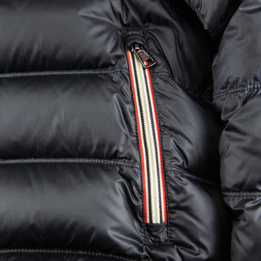 The zip of the Moncler Gaston Black Puffer Jacket.