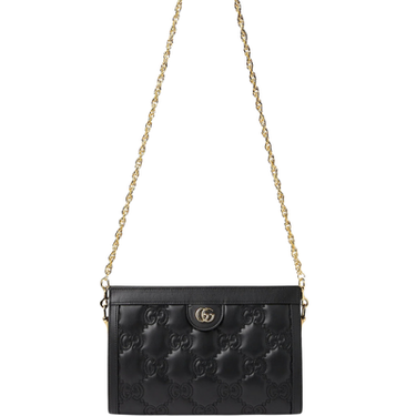 The bag with gold chain of the Gucci GG Matelasse Black Bag.
