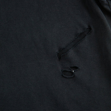 The detail of the Balenciaga Distressed Logo Black T Shirt.