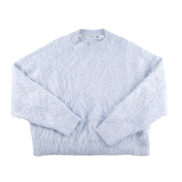 The front of the Cole Buxton Baby Blue Alpaca Crew Knit Sweat.