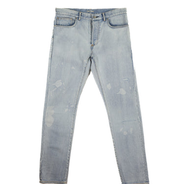 The front of Dior X Kenny Scharf Denim Jeans in blue.