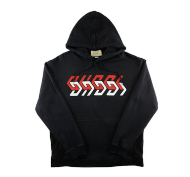 The front of the Gucci Geometric Block Logo Hoodie.
