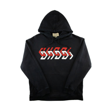 The front of the Gucci Geometric Block Logo Hoodie.