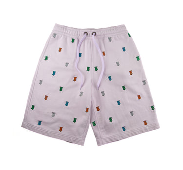 The front of the Burberry Monogram Embroidered Pink Shorts.