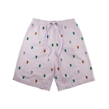The front of the Burberry Monogram Embroidered Pink Shorts.