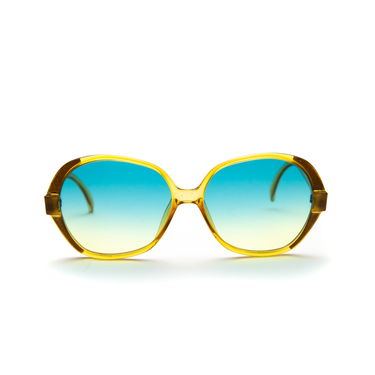 Dior 1980s 2214 Sunglasses in a custom sky blue gradient with a view from the front.