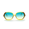 Dior 1980s 2214 Sunglasses in a custom sky blue gradient with a view from the front.