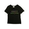 The front of the Gucci Printed Logo Black T Shirt.