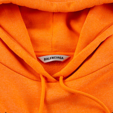 The inside label of the Balenciaga Orange Languages Hoodie.