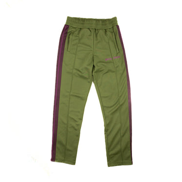 The front of the Palm Angels Military Green and Purple Sweatpants.
