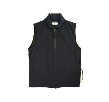 The front of the Stone Island Navy Soft Shell-R Primaloft Gilet.