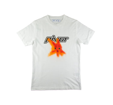 The front of the Off-White Pivot Fish White T Shirt.