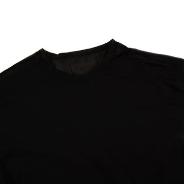 The collar of the Prada Re-Nylon Black Sleeve Pocket T-Shirt.