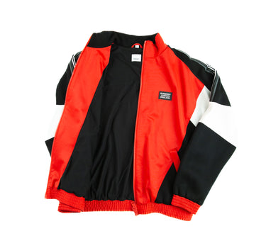 The inside of the Burberry Astala Red Track Jacket.