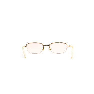 The back of the Cartier 22ct Gold Plated C de Cartier White Acetate Sunglasses.