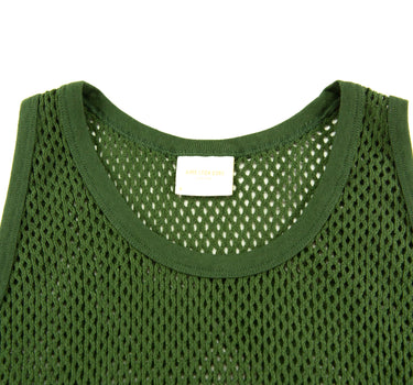 The collar of the Aime Leon Dore Mesh Knit Tank Top.