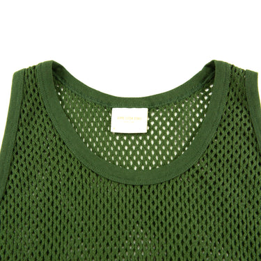 The collar of the Aime Leon Dore Mesh Knit Tank Top.