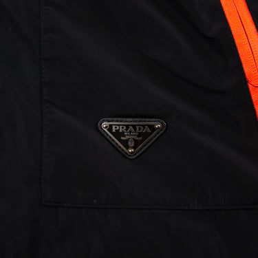 Another close-up detail of a Prada Multicolour Zip Jacket highlighting the zip colours.