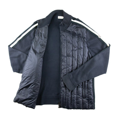 The inside of the Moncler Navy Stripe Maglia Tricot Full Zip.