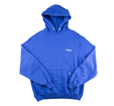 The front of the Represent Owners Club Blue Hoodie.